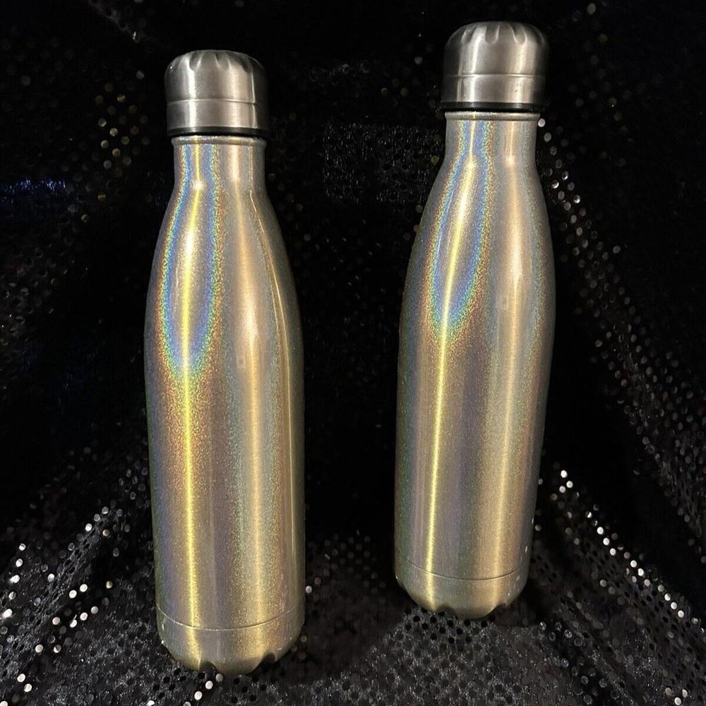 Swell-like Insulated Stainless Steel Water Bottles Gold Sparkle - lot of 2